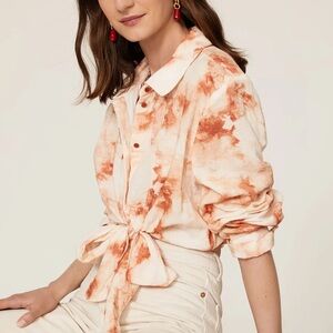 Ghospell Tie-Dye Button-Up Women Top